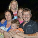 Tanya and Driekus and their four children. Saracen , the baby in arms was born naturally.