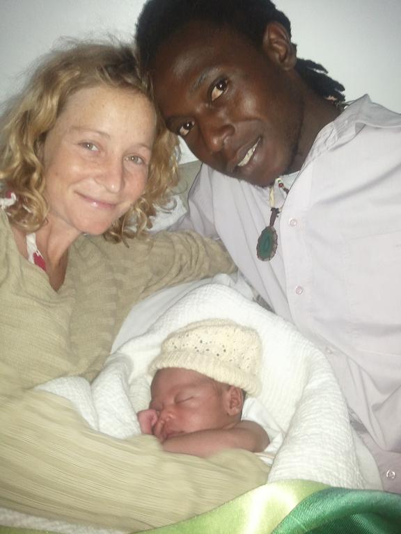 Lisa, Michel and their newborn son Tadiwa