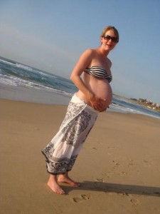 Megan in perfect bodily shape for birth.
