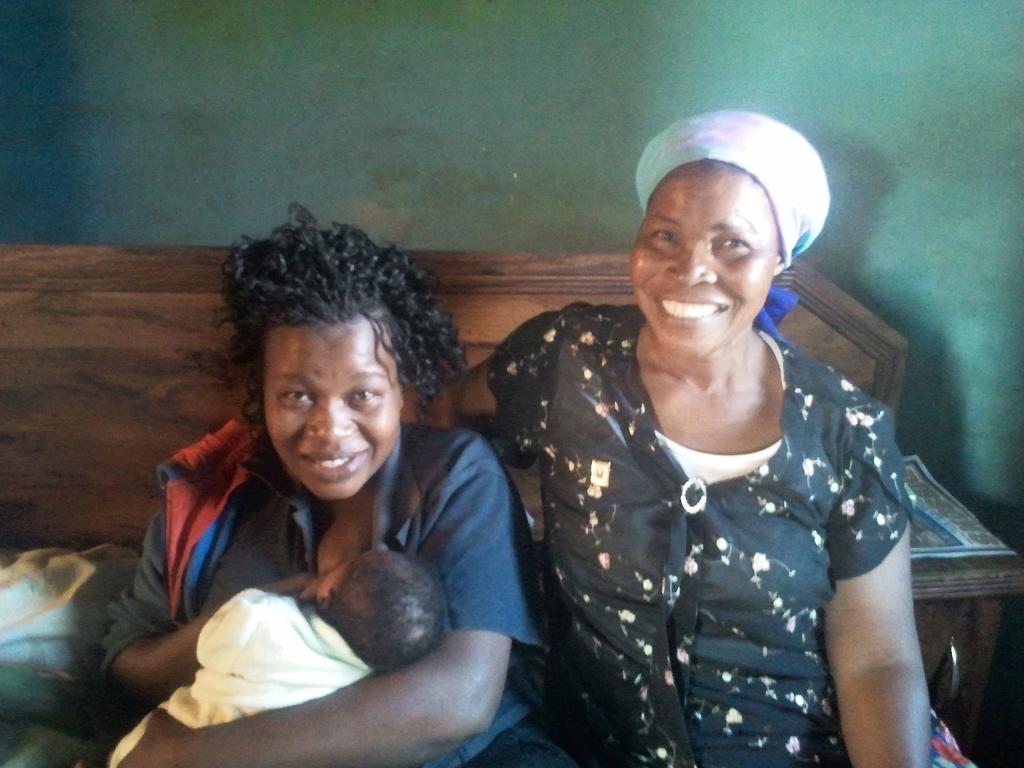 Tapsile with her daughter Thokozile and new granddaughter.