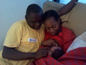 Shaila and Papy and their newborn son