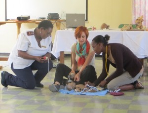 Checking the heart beat at Leratong Helping Babies Breathe